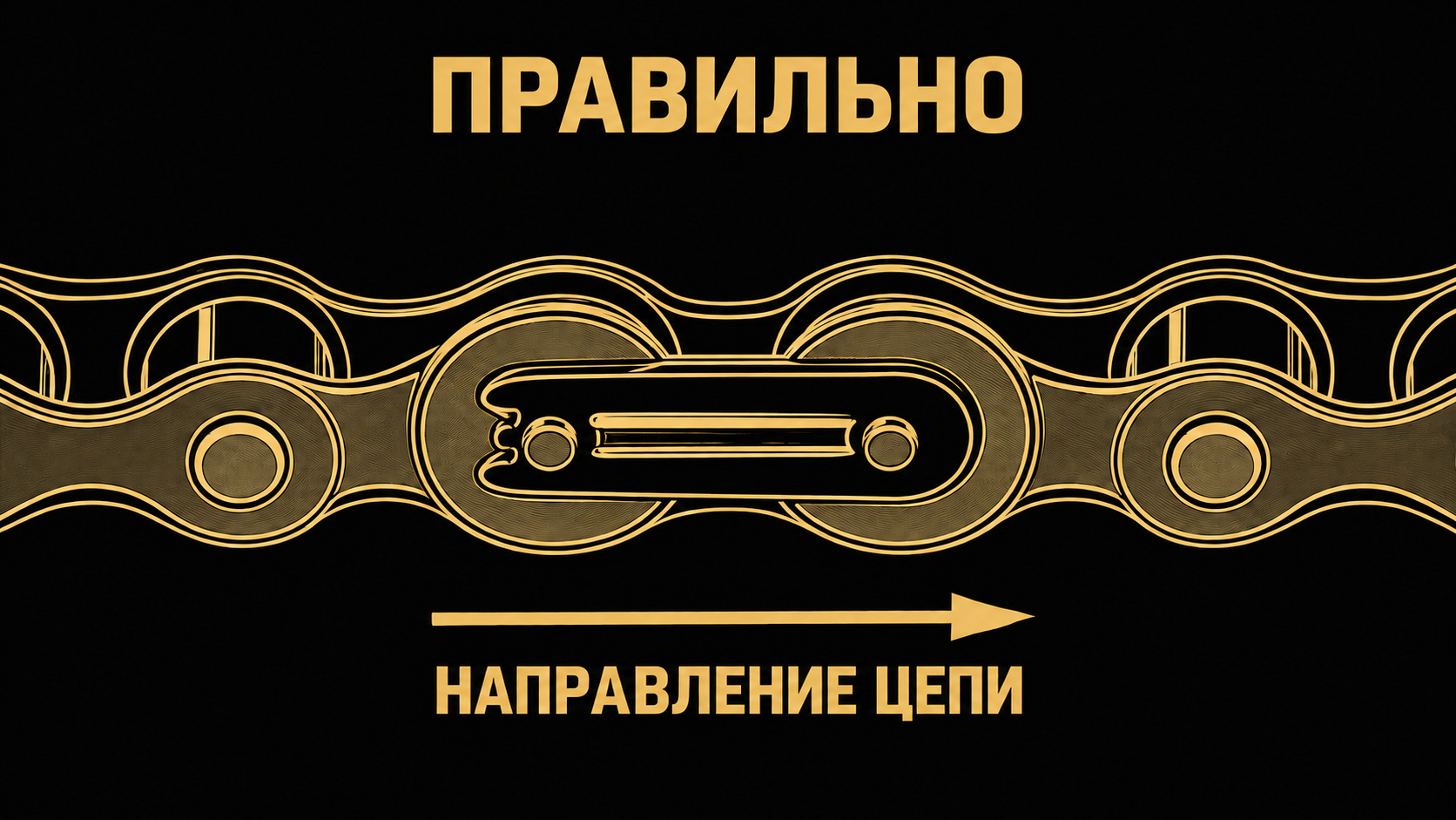 Правильное направление клипсы соединительного звена